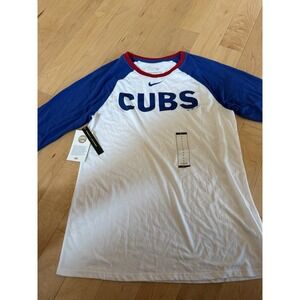NWT Nike Women's Cubs Raglan T-shirt Size Large Red White Blue